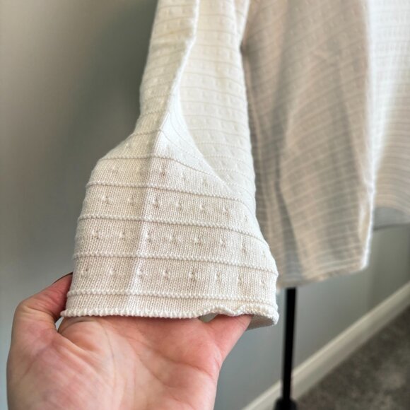 Margaret Winters Size Large Sweater Light Knit Cotton White Round Neck Casual - Picture 4 of 10